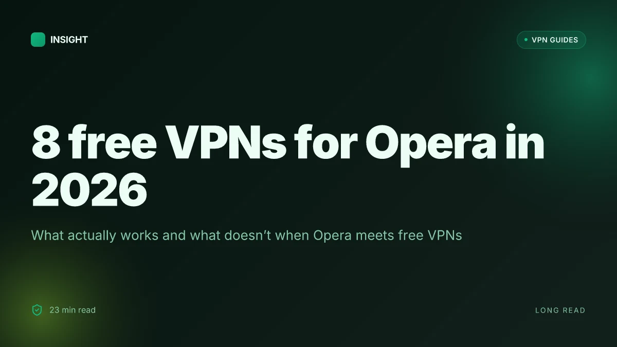 8 Free VPNs for Opera in 2026: tested, what actually works