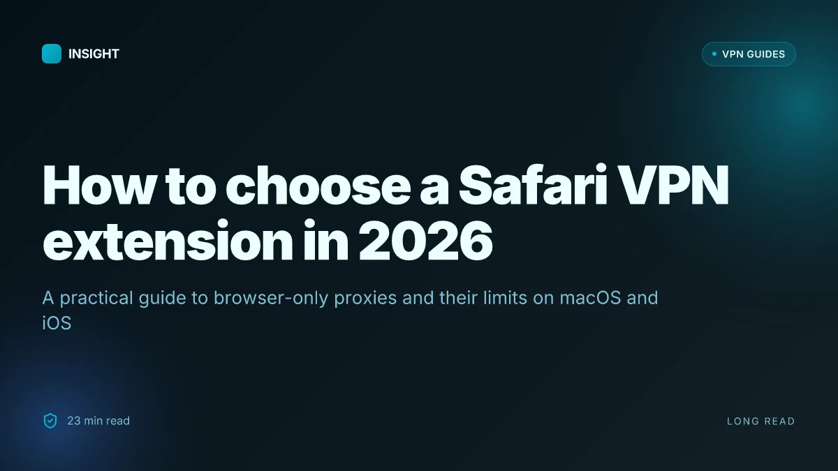 How to choose a Safari VPN extension in 2026